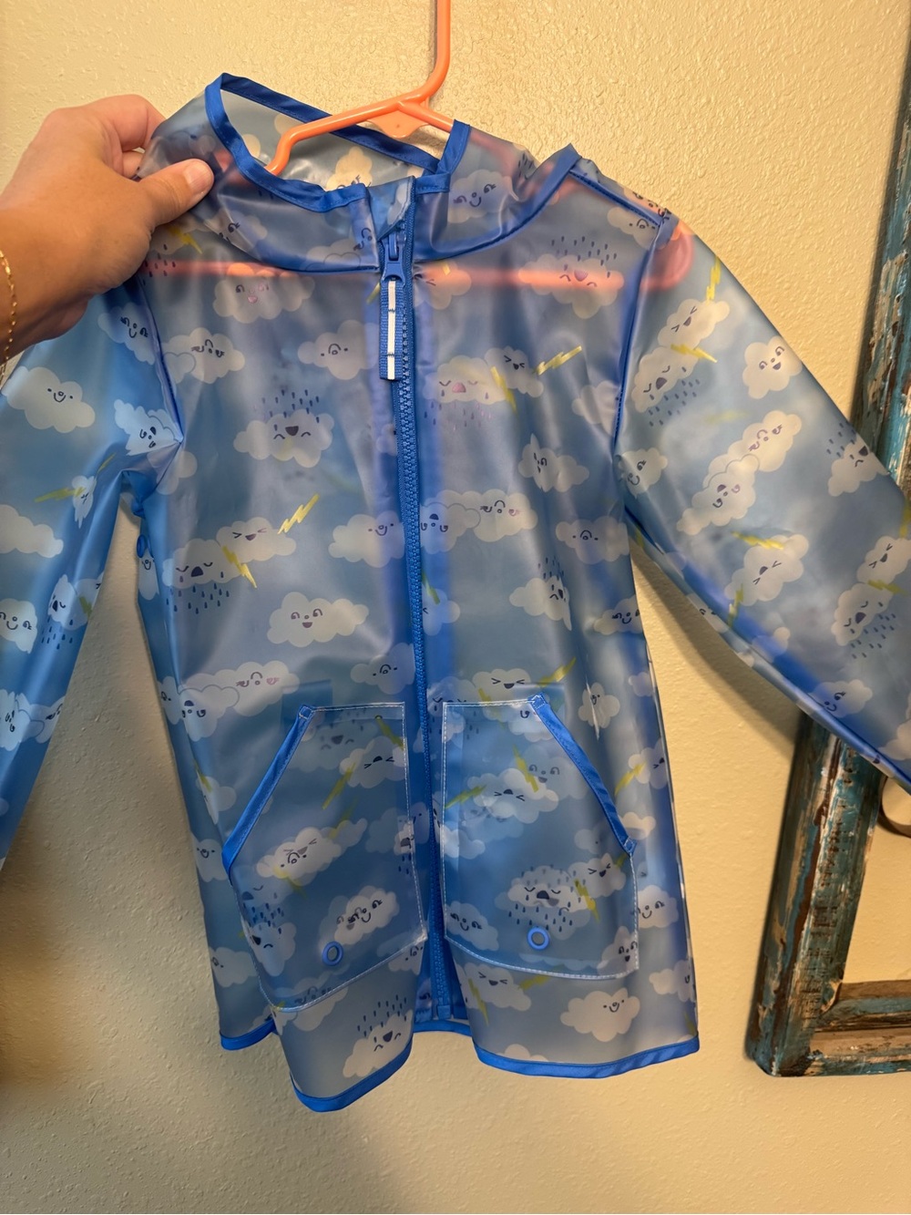 Cat & Jack Blue Cloud Print Raincoat